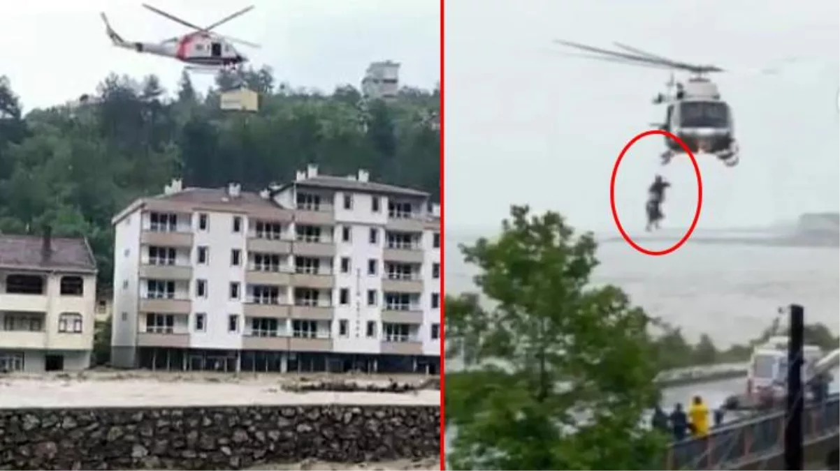 Selin vurduğu Bozkur’ta vatandaşlar helikopterle tahliye edildi