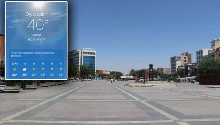Diyarbakır’da sıcaklıkların artmasıyla cadde ve sokaklar boş kaldı